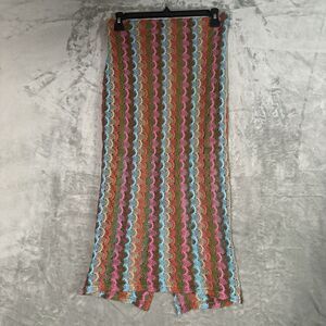Sweet Rain Chevron Knit Maxi Skirt Size S Missoni Style Striped Festival Crochet